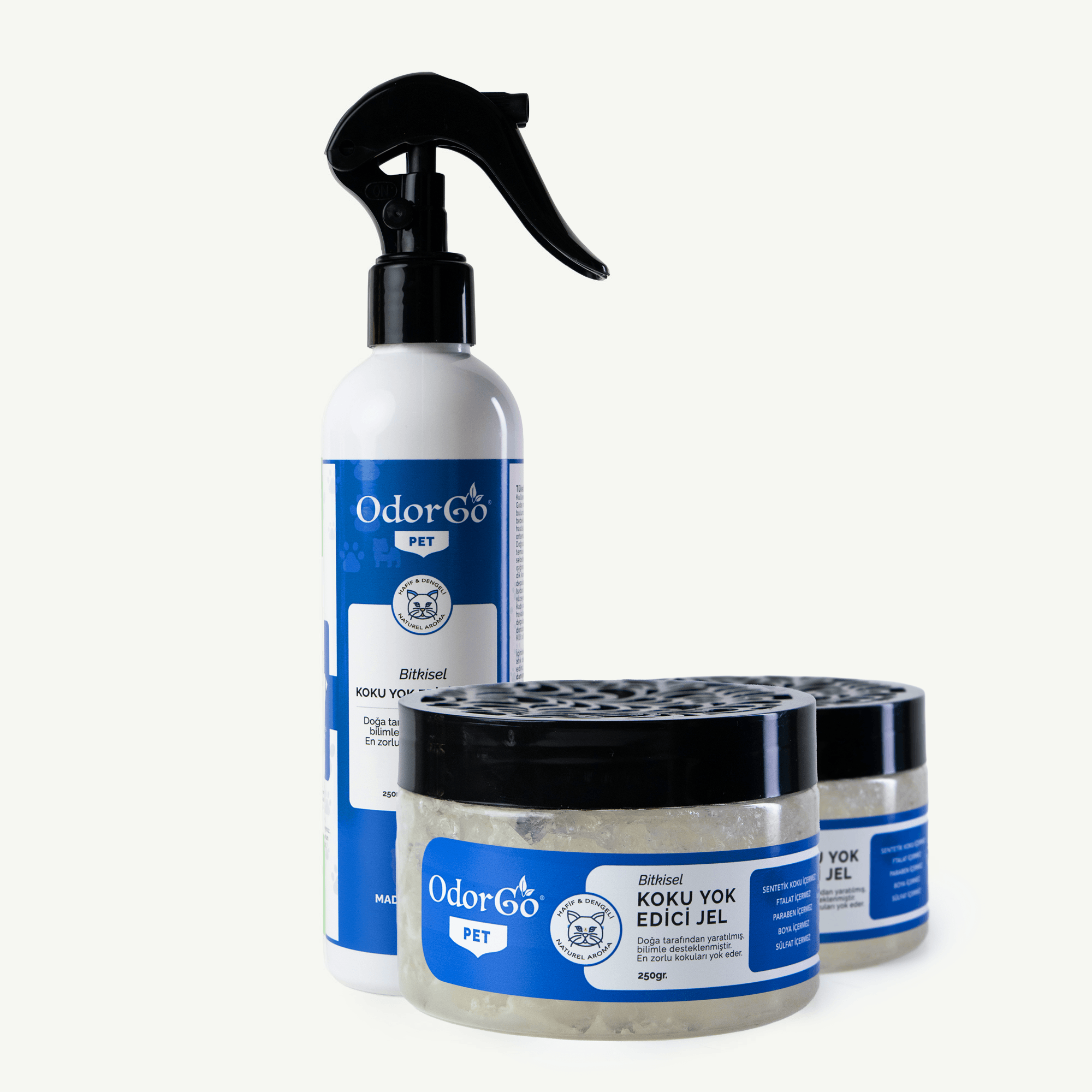 ODORGO Koku Giderici PET Seti (2 Jel + 1 Sprey)
