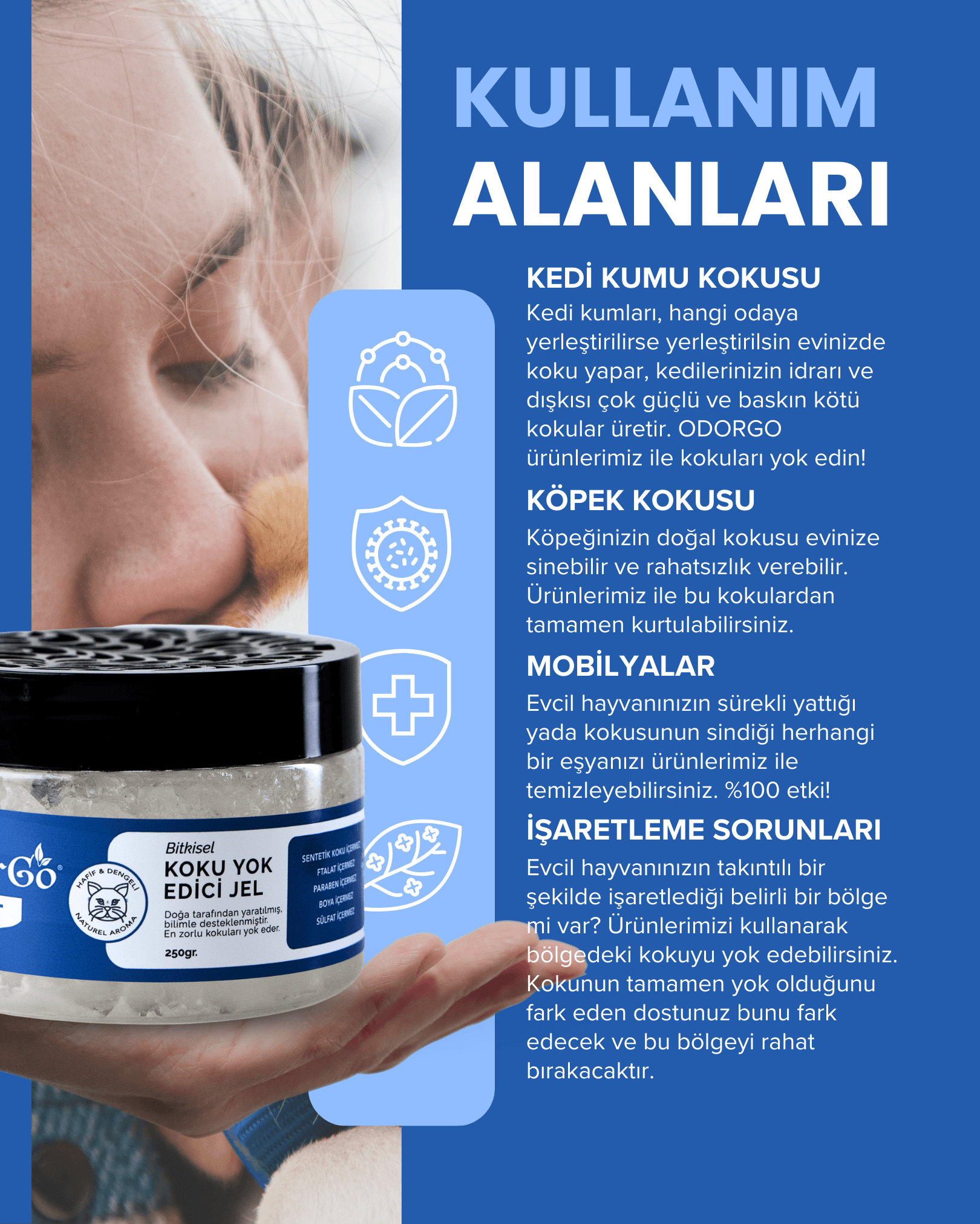 ODORGO Koku Giderici PET Seti (2 Jel + 1 Sprey)