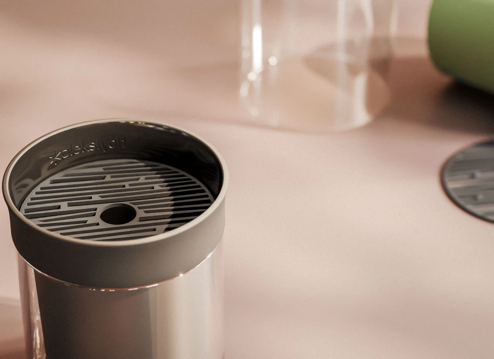 KOLEKSİYON - ODORGO Design Cam Stantlı Dekoratif Koku Yok Edici Jel - Siyah