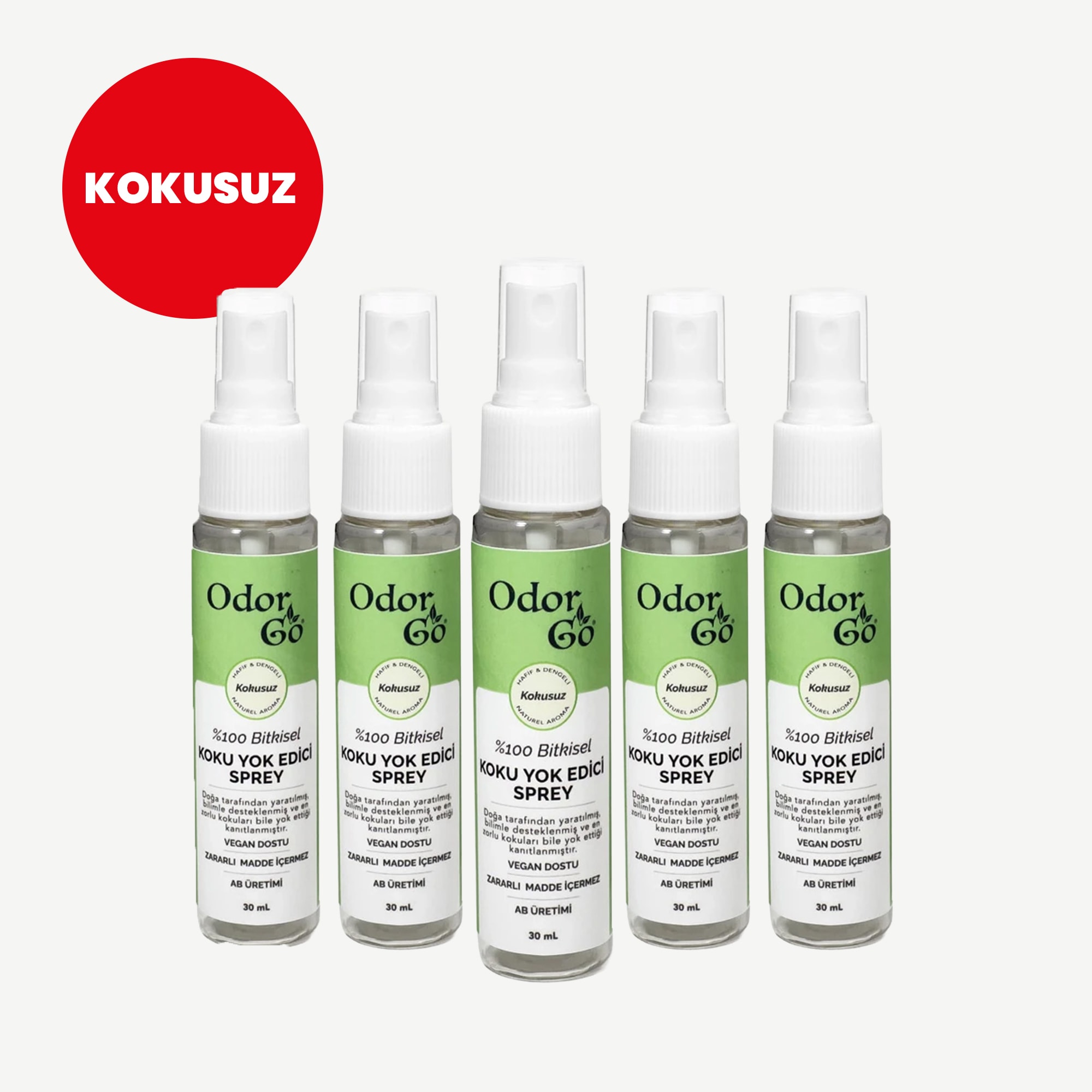 5'li ODORGO Koku Yok Edici Sprey (30ml./Adet - Cep & Çanta Boy)