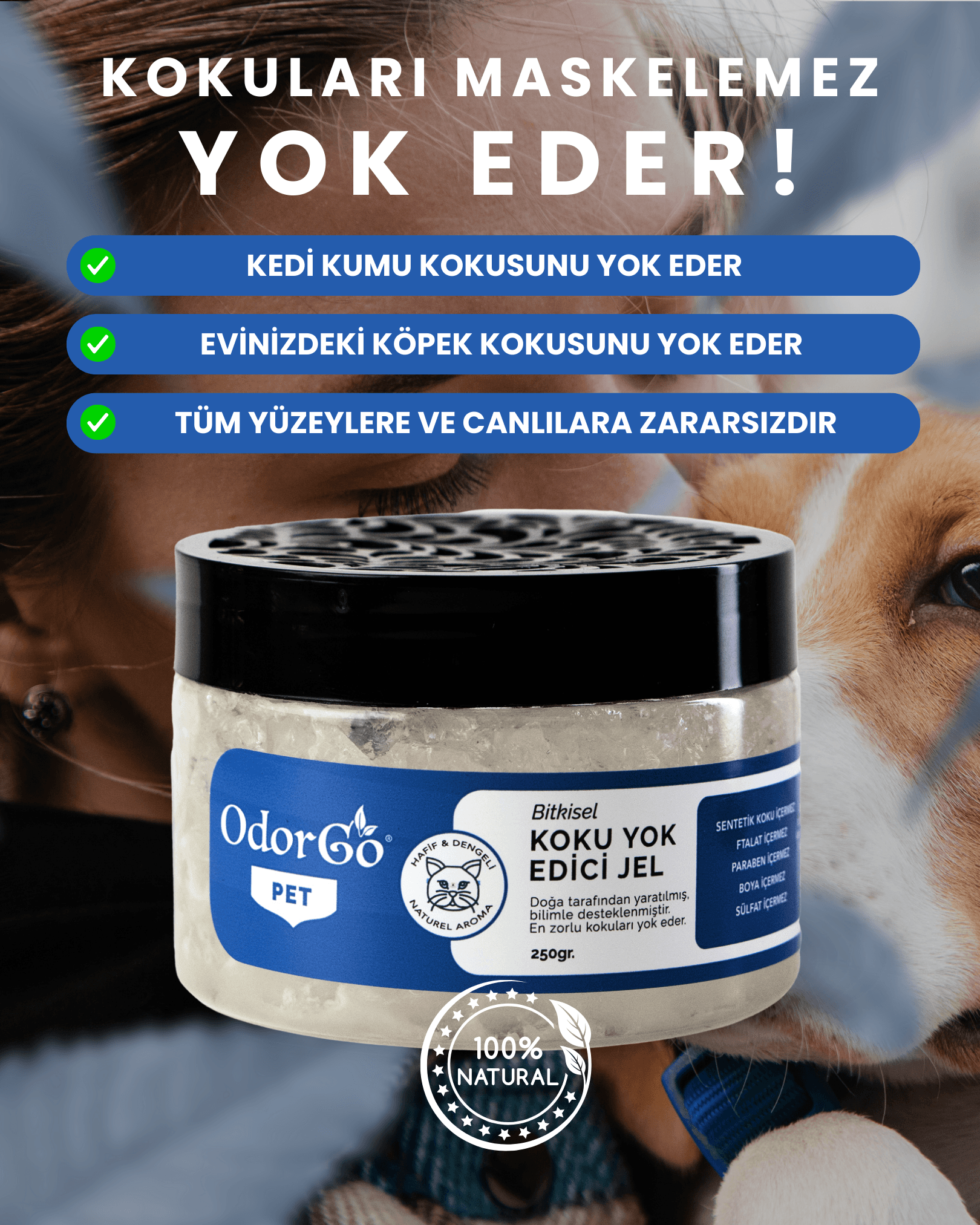 ODORGO PET Koku Yok Edici Jel (250gr.) 