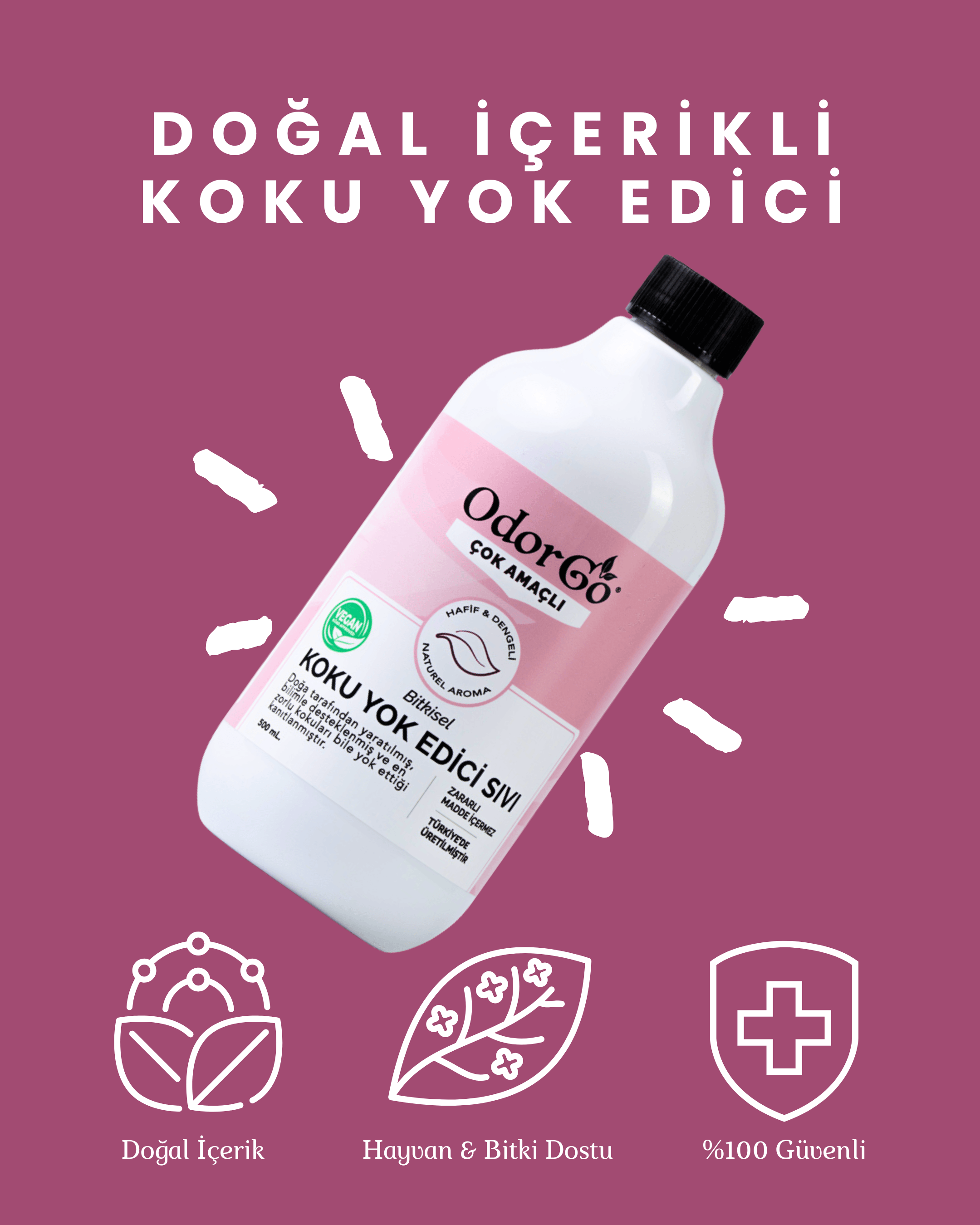 ODORGO Çok Amaçlı Koku Yok Edici Sıvı (500ml.)