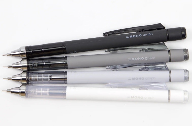 Tombow Pencil MONO Graph Mekanik Kurşun Kalem 0.5mm GRYSCALE Serisi Beyaz