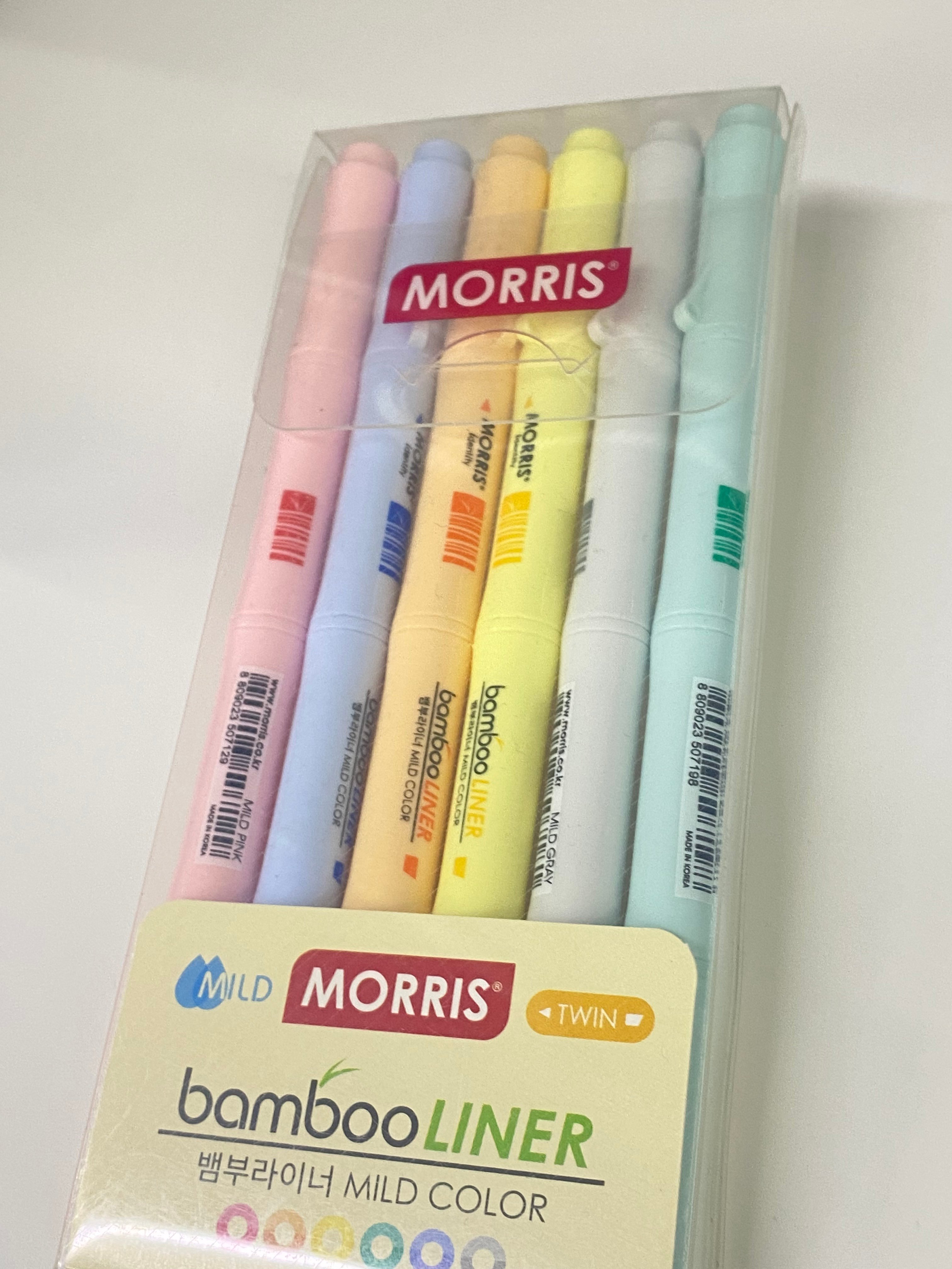 Kampanyalı Kore Fineliner Kalem Seti, Morris Bamboo Liner 6'lı, Çift Uçlu