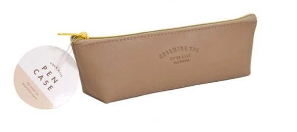 Pen Case Sentetik Deri Kalem Kutusu - bej