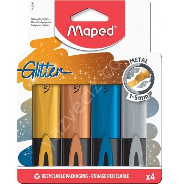 Maped 4 'lü Glitter Metalik Fosforlu Kalem