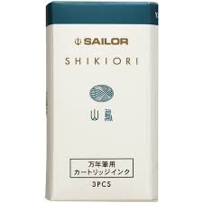 Sailor mürekkep kartuşları Shikiori Yamadori (3 adet)