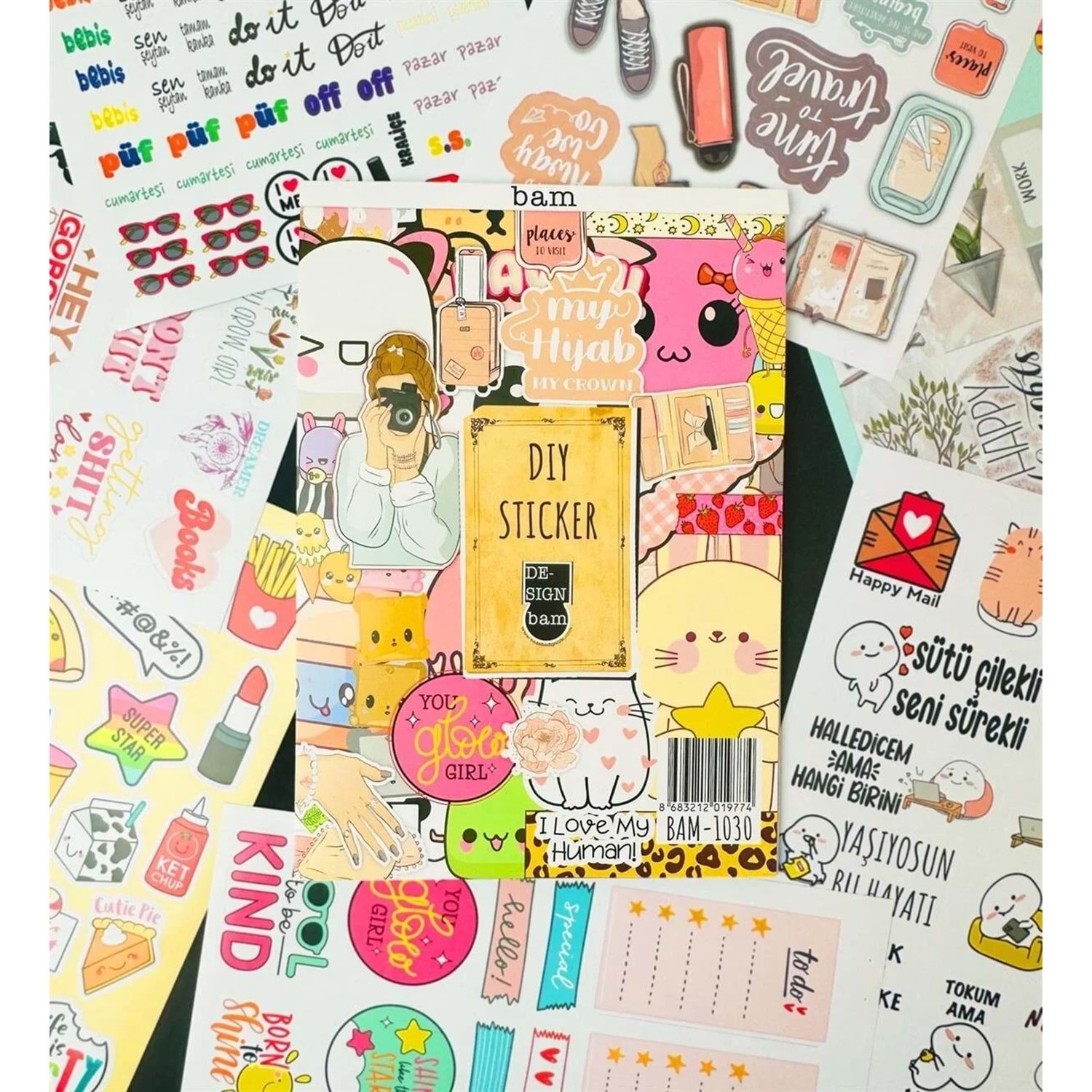 My DIY Sticker Book 24 * 17 cm 16 Sayfa Özel Tasarım Rengarenk Sticker Kitabı