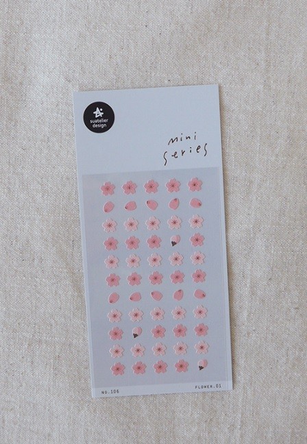  Kore Suatelier Sticker Çıkartma Mini Series - 106 Çiçek, Tırnak Stickerı