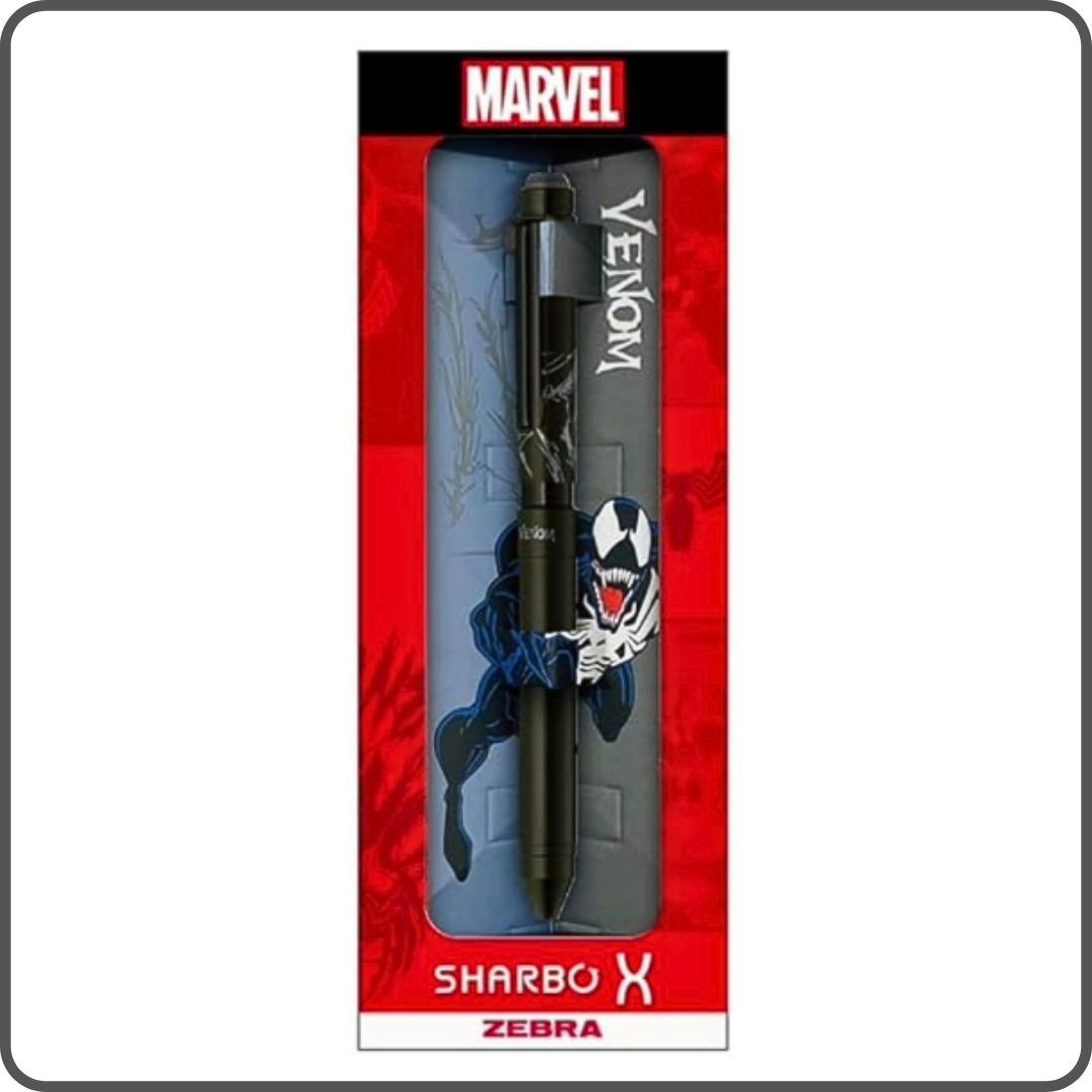 Zebra Charbo X Marvel Design 2024 Venom SB14-VM Dolum Tükenmez ve Mekanik Sharp 0.5 Çok Fonksiyonlu Kalem 