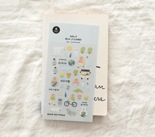 Kore Suatelier Design Sticker Çıkartma - 1179 save the earth
