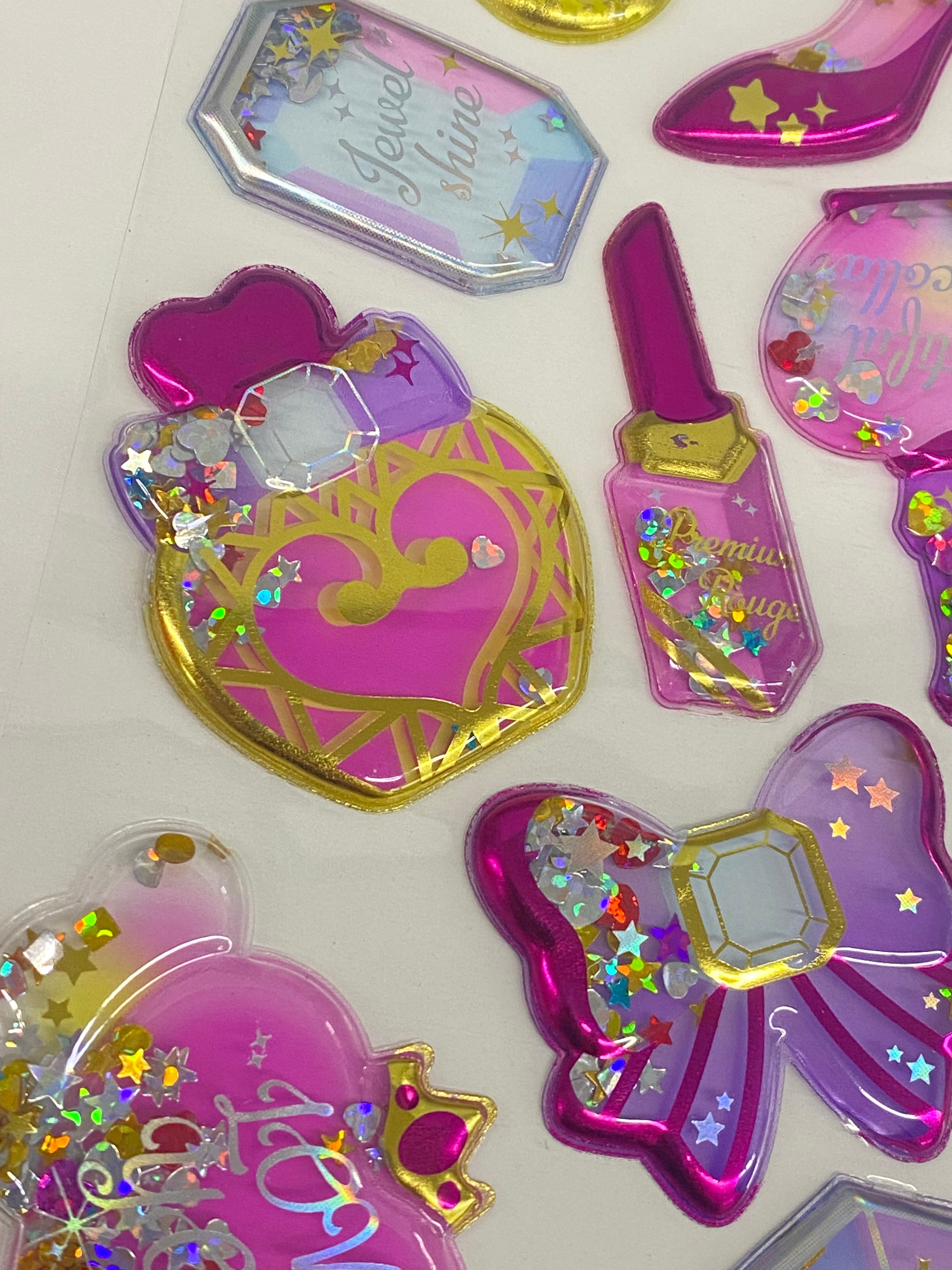 Kore Tasarım Makyaj Temalı Glitter Magic Sticker Çıkartma