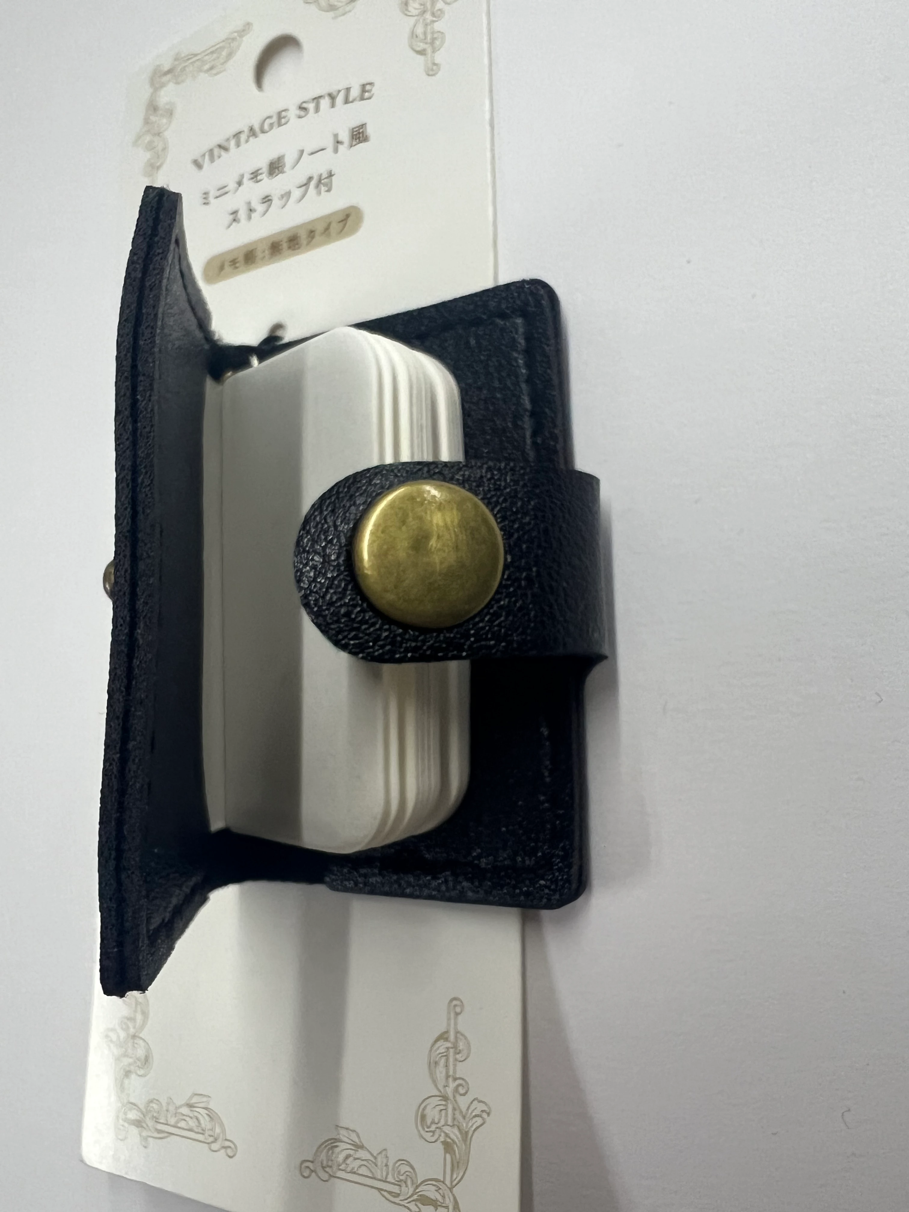 Vintage Style Mini Defter Charm - Siyah