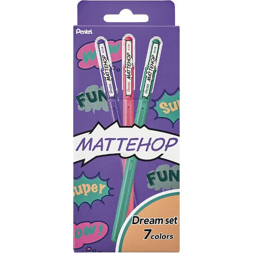 Pentel MatteHop Tükenmez Kalem 1.0mm Dream 7-renk seti