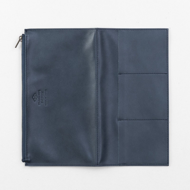 Traveler's Company Leather Zipper Case - Deri Fermuarlı Kılıf Normal Boyut [07100-681] - Mavi
