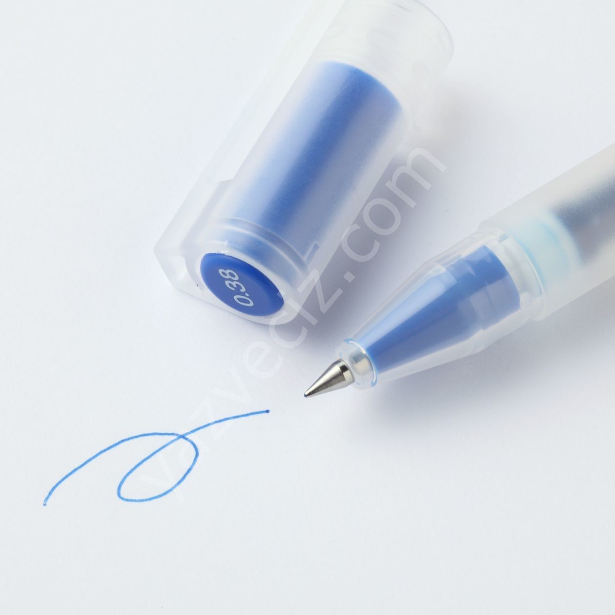 Muji Polypropylene Gel ink Ballpoint Pen Cap Style 0,38mm Blue , Mavi Jel Kalem