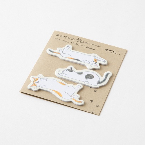 Midori Sticky Notes yağışkan not - Sticker - kedi