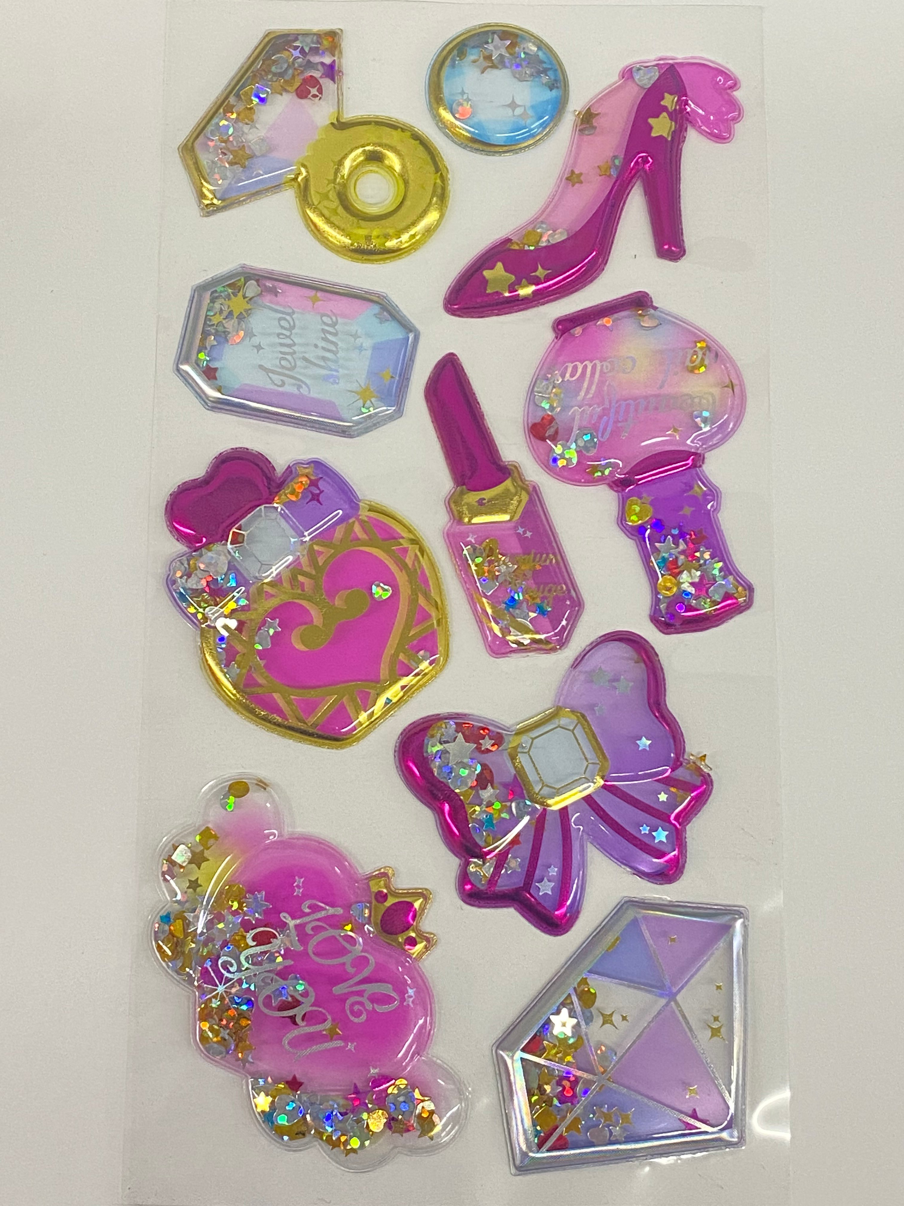 Kore Tasarım Makyaj Temalı Glitter Magic Sticker Çıkartma