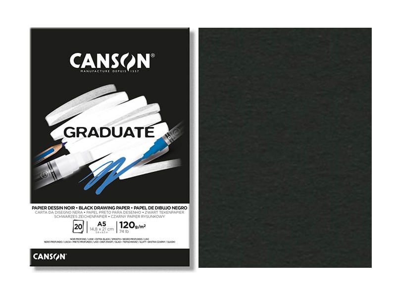 Canson Graduate 120 Gr  A5 Siyah Çizim Defteri