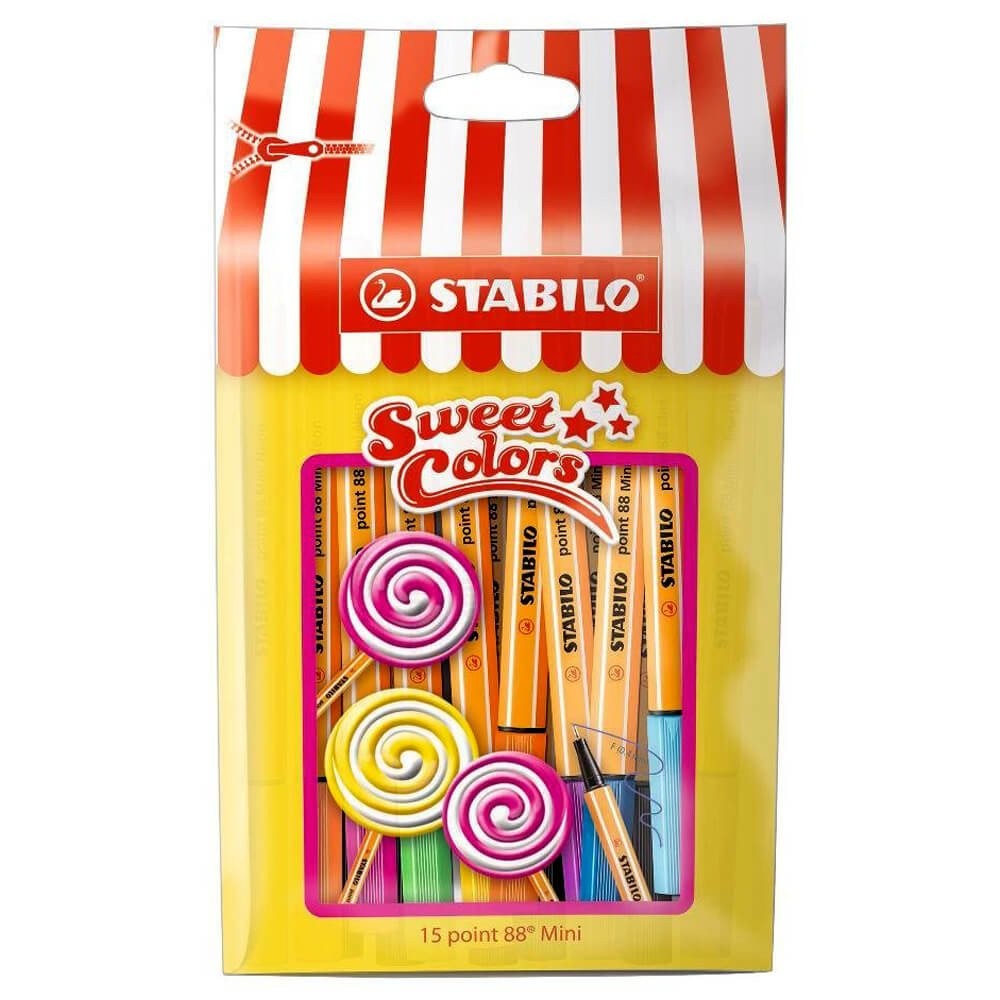stabilo point 88 mini sweet colors 15'li kalem seti