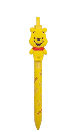 Disney Lastik Klipsli Siyah Jel  Kalem - Winnie the Pooh 0.38mm uçlu 