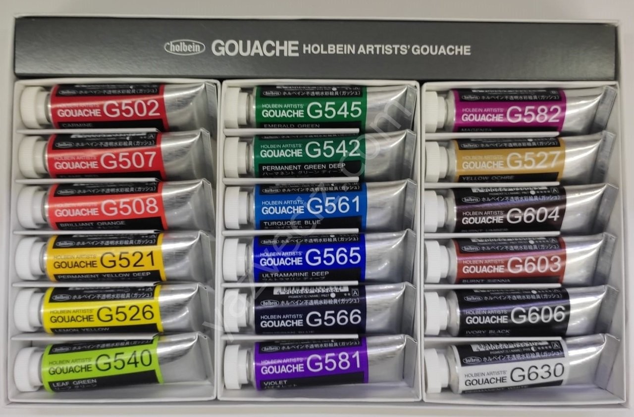 Holbein Profesyonel 18'li  15 ml Artıst Guaj Boya Seti