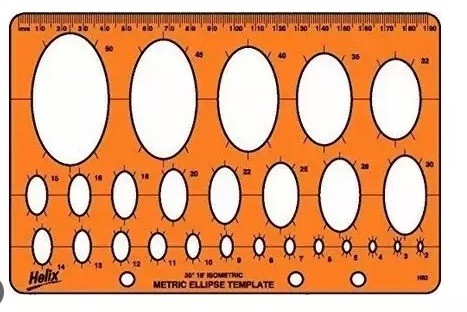 Helix Ellipse Template (elips şablon) Cetvel