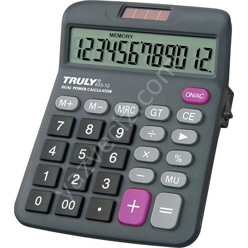 CALCULADORA BÁSICA 833-12 TRULY - CINZA HESAP MAKİNESİ
