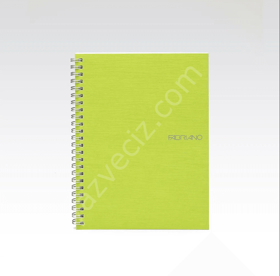 Fabriano Ecoqua Lined Stone A5 Çizgili Spiral Defter- Neon Yeşil