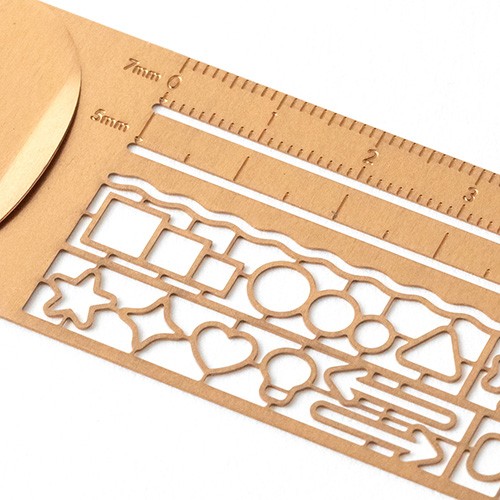 Midori Clip Ruler Bakır Pirinç Şablon Cetvel
