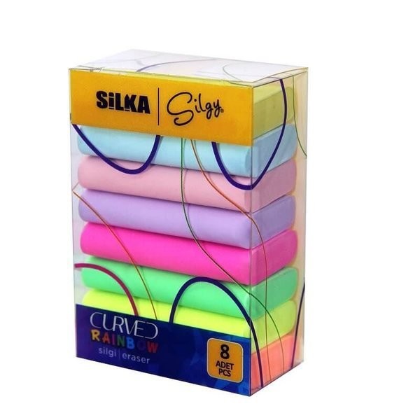 silka silgy curved rainbow 8'li silgi seti
