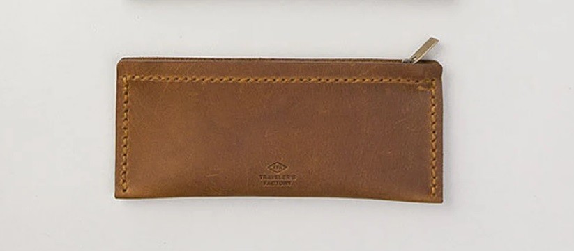Traveler's Company Leather Pen Case Medium Camel - Kalem Kutusu