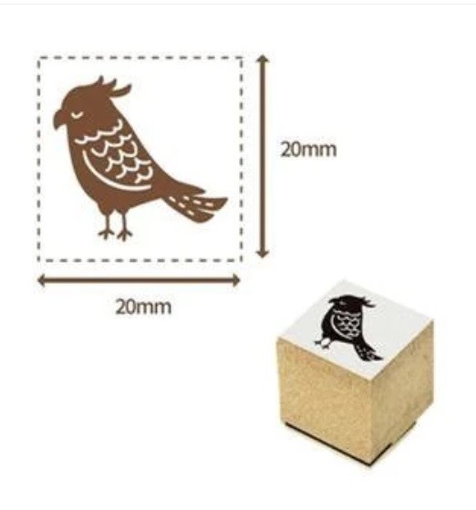 Shachihata  Zanaat damgası Kuş deseni 2. baskı 20×20mmShachihata  Zanaat damgası Kuş deseni 2. baskı 20×20mm