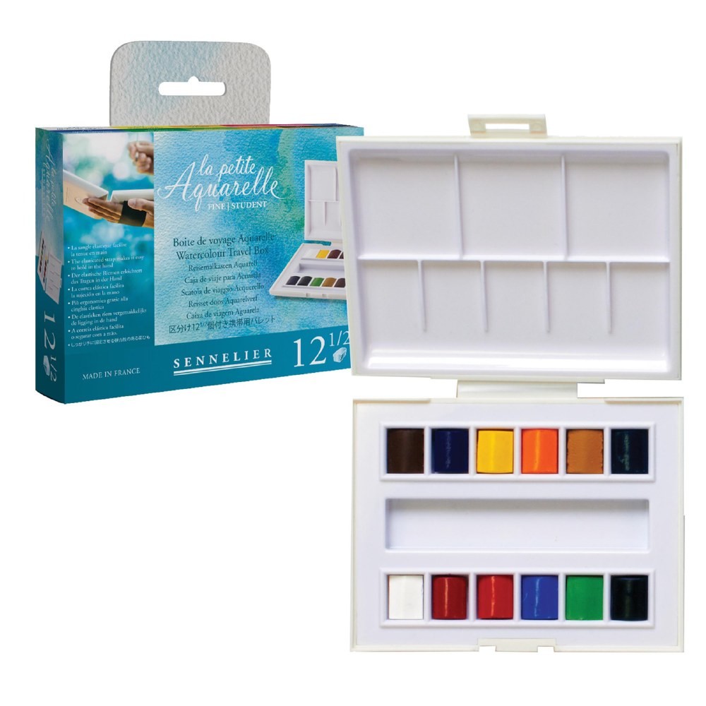 Fransız Sennelier Aquarelle 12 Renk Suluboya Seti