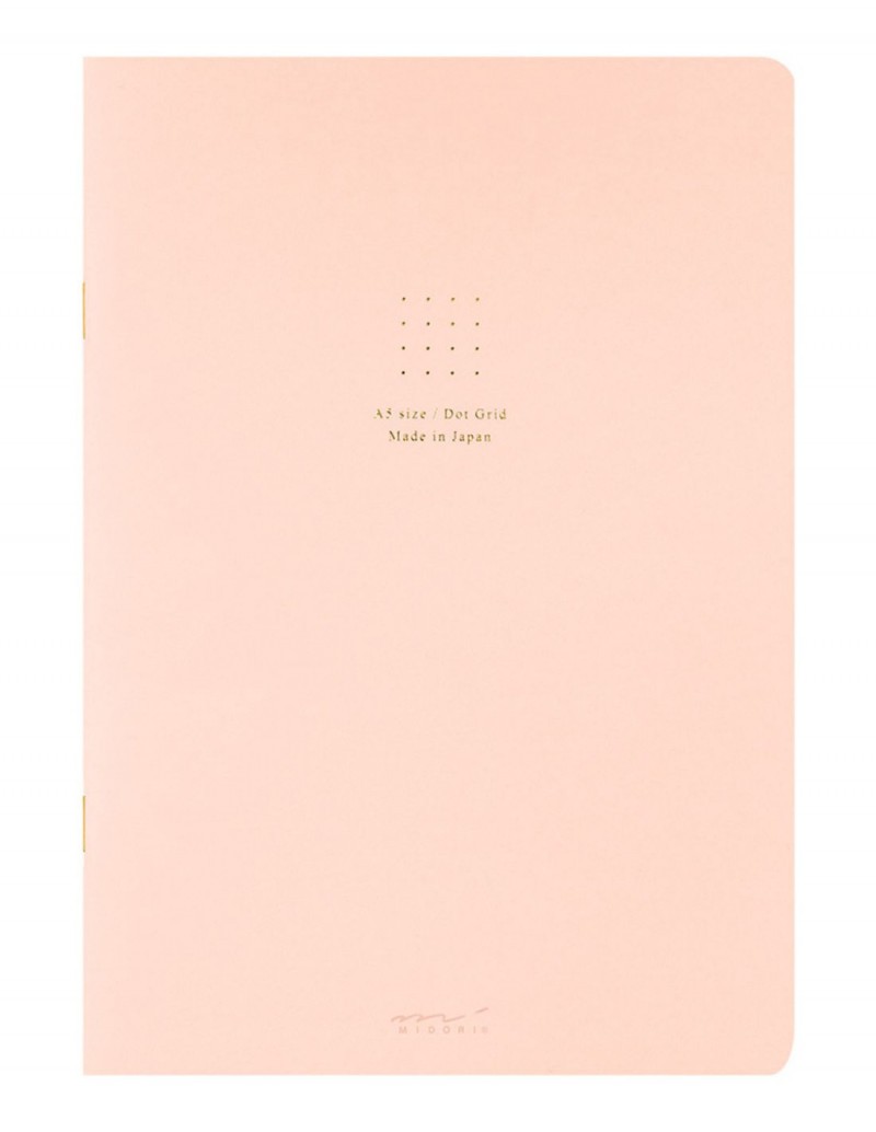 Midori Notebook <A5> Color Dot-colored Pink (Noktalı Pastel Renkler Yapraklı Defter)