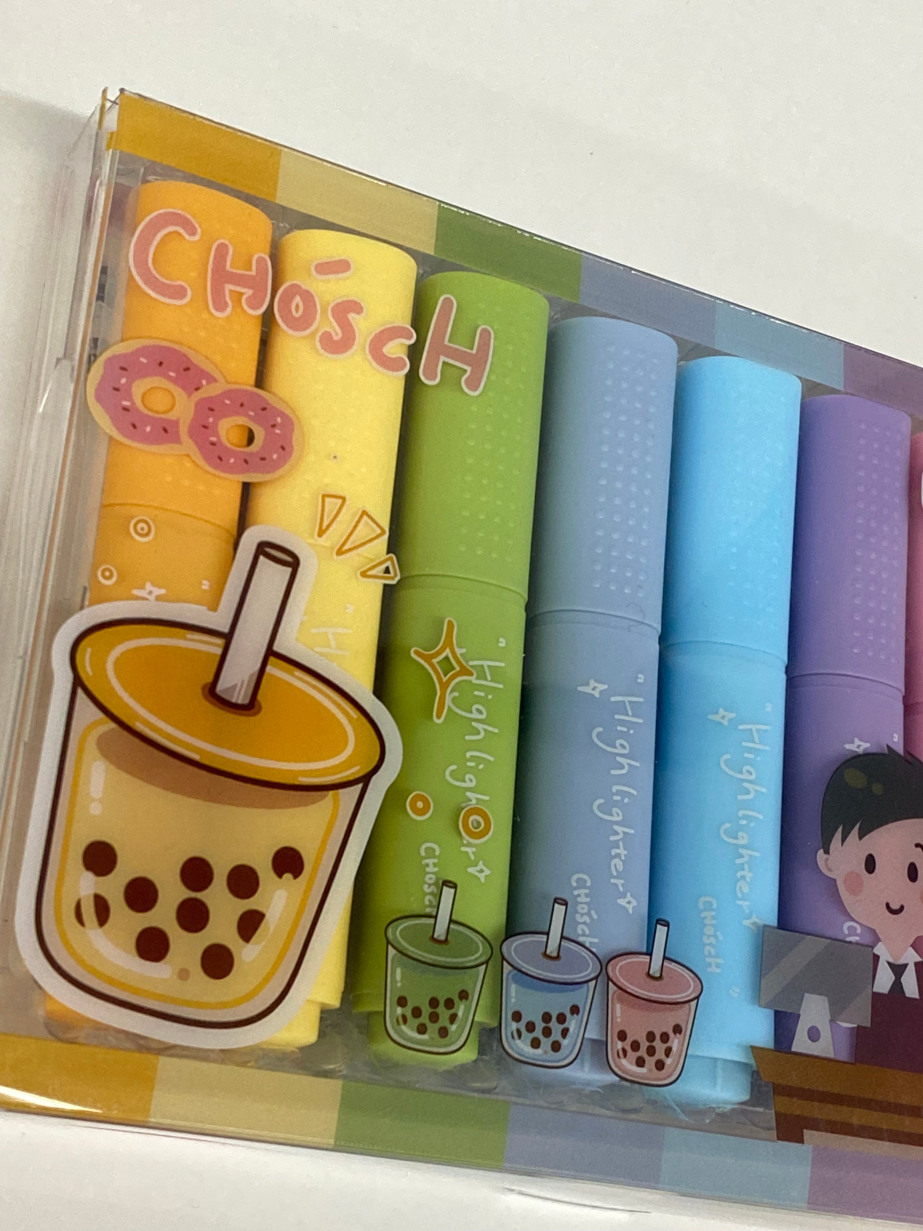 Bubble Tea , 8'li  Pastel  Renkler Highlighter Fosforlu Kalem Seti