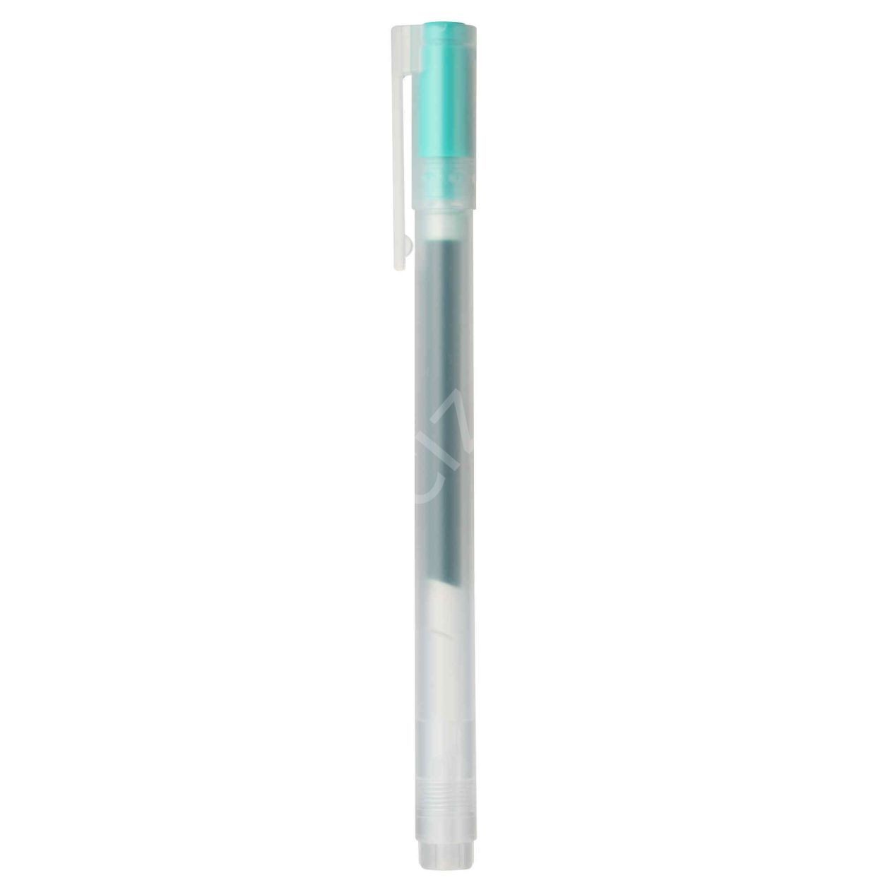 Muji POLYPROPYLENE Buzlu Şeffaf Kasa 0,5mm Yeşil Jel Kalem, Green Cap Style Gel Pen