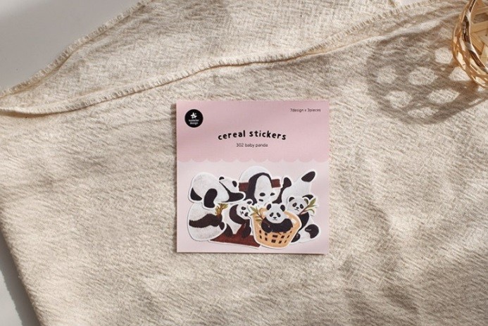 Kore Suatelier Cereal Stickers, Çıkartma – 302 baby panda