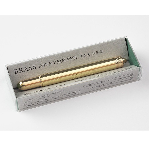 Traveler's Company Brass Fountain Pen  Dolma Kalem Masif Pirinç F Uç