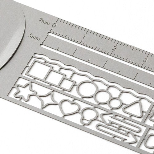 Midori Clip Ruler Dekoratif gümüş Pirinç Şablon Cetvel