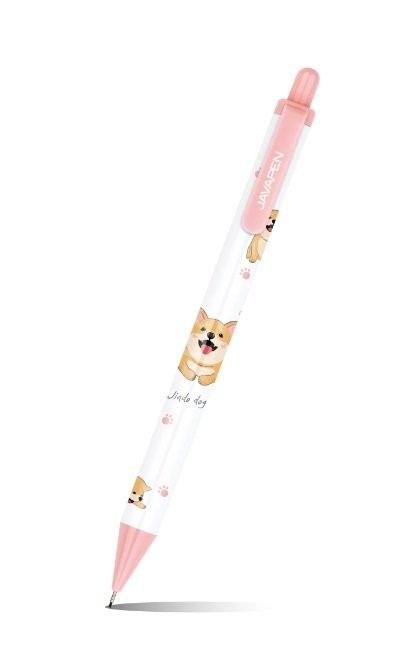 Kore Milky Köpekli Versatil Kalem, Pastel Pembe, Java Pet Pen,0,5mm