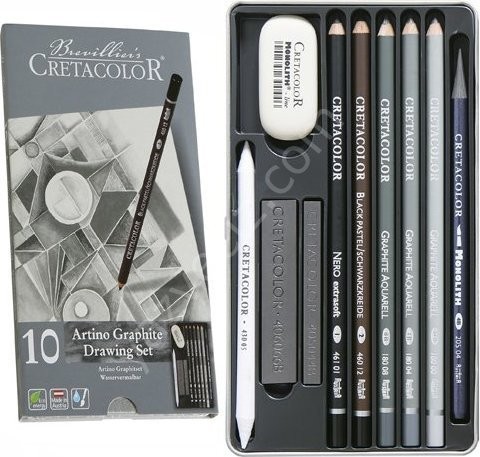 Cretacolor Artino Graphite Drawing Set Profesyonel Çizim Seti 10 Parça