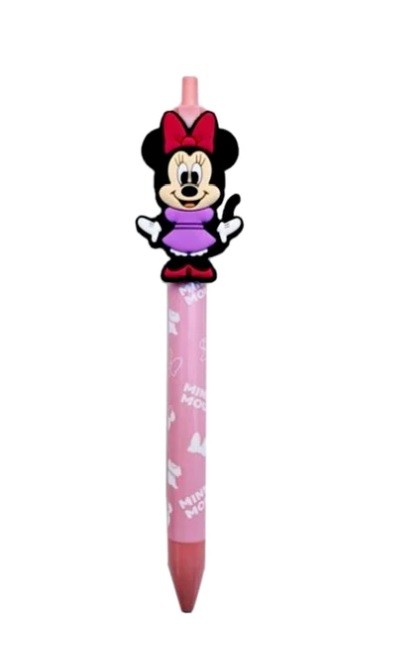 Disney Lastik Klipsli Siyah Jel  Kalem - Minnie 0.38mm uçlu 