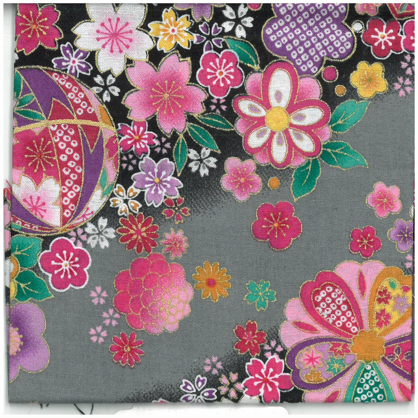 Orjinal Japon Mendili %100 Koton 30 cm * 35 cm Canlı Çiçek Desen