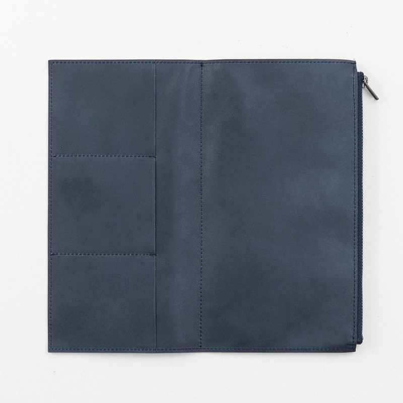 Traveler's Company Leather Zipper Case - Deri Fermuarlı Kılıf Normal Boyut [07100-681] - Mavi