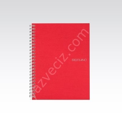 Fabriano Ecoqua Lined Stone A5 Kareli Spiral Defter- Kırmızı