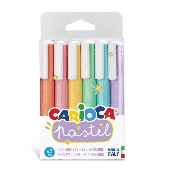 carioca 6'lı pastel renkler fosforlu kalem seti