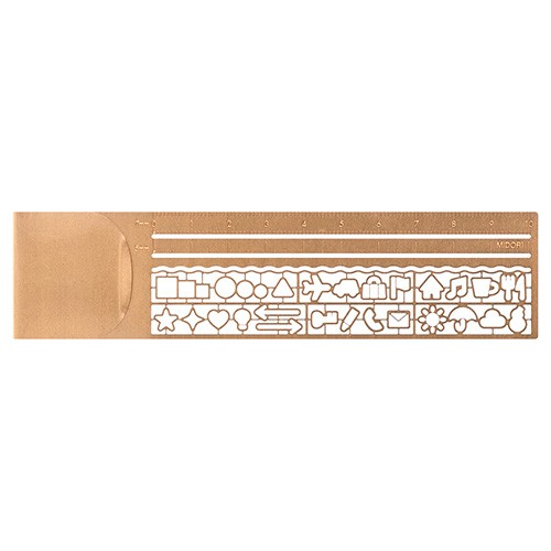 Midori Clip Ruler Bakır Pirinç Şablon Cetvel