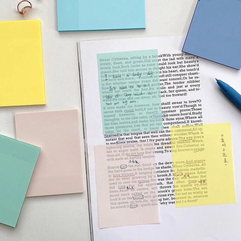 Transparent Sticky Notes Upgrade Waterproof - Green