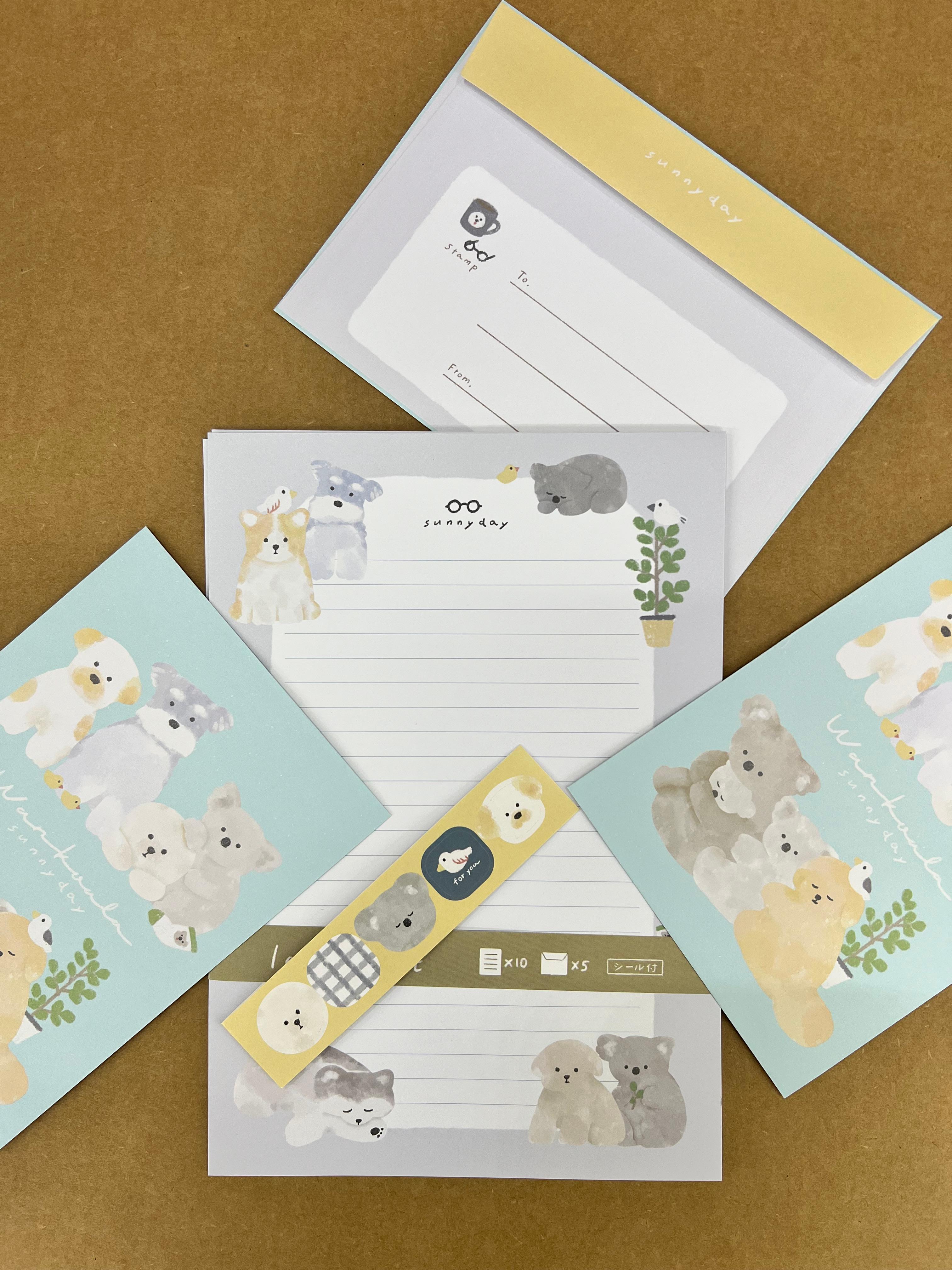 Mektup Seti Koala-Köpek Desen (10 kağıt - 5 Zarf)